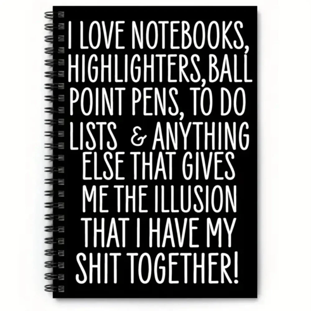 HUMOROUS AND “MOTIVATIONAL” SPIRAL LINED NOTEBOOK